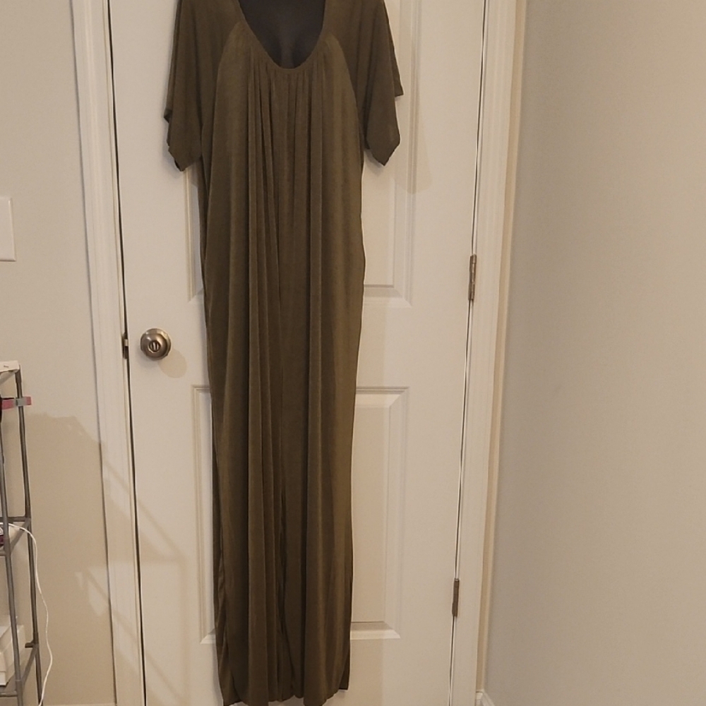 Elegant Olive Green Maxi Dress